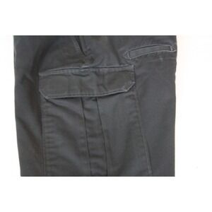 TACTICAL SERIES Mens Cargo Pants Black Cotton Poly Blend Stretched Waist 32X29